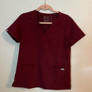 Figs Burgundy Scrub Top